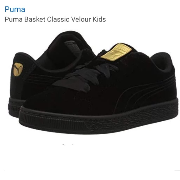 Puma Other - 🎈Cute Puma Black Velour Inf Sneakers, BWT, Sz 6